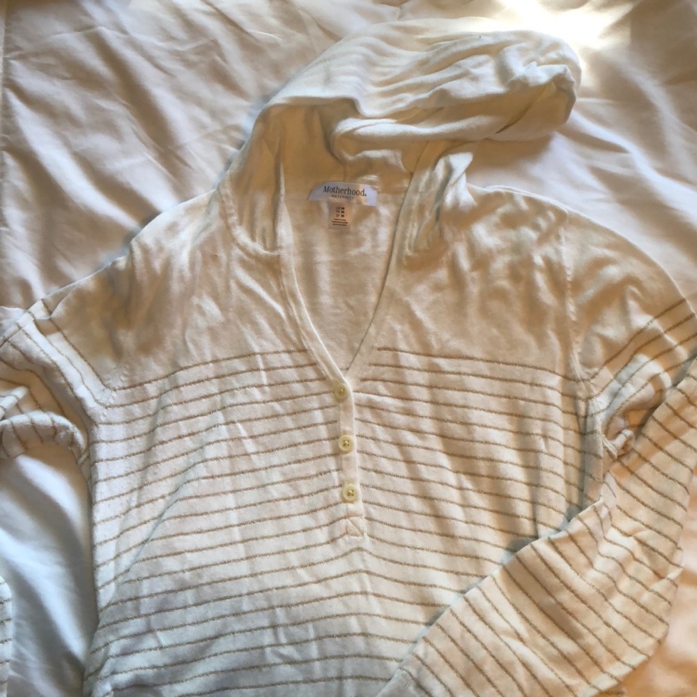 motherhood maternity light sweater with hood